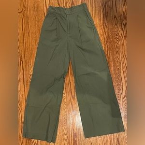 Olive JustFab Wide Leg Suiting Trousers